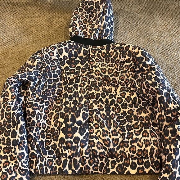 GENERATION LOVE WOMENS HOODED LEOPARD PRINT PUFFER LIGHT JACKET - Picture 8 of 9